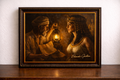 Explorer and queen under lantern light