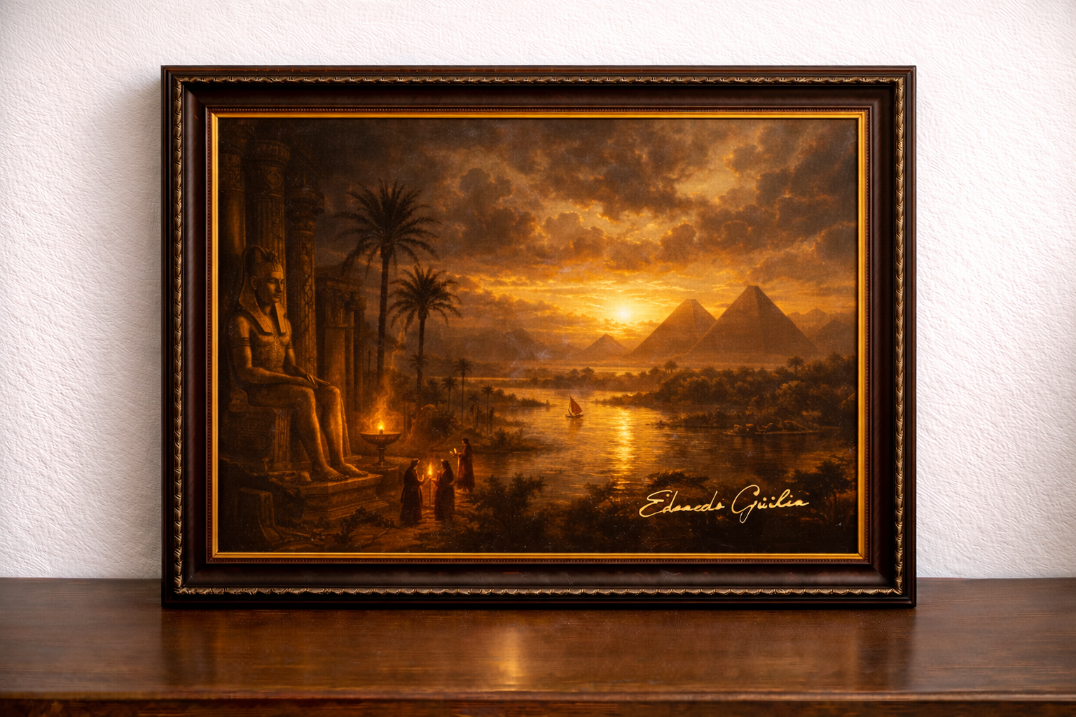Sunset over ancient Egypt
