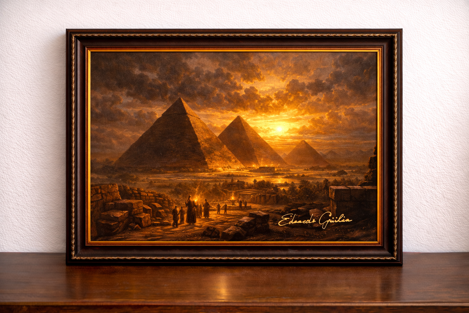 Golden sunset over ancient Egypt