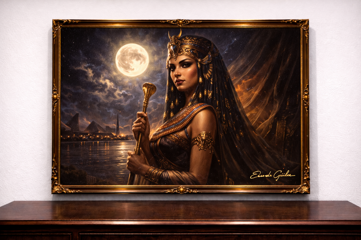 Cleopatra in moonlight's gaze