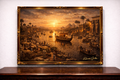 Nile River at sunset in ancient Egypt